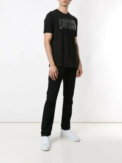 Shop Armani Exchange Camiseta Com Logo In Black