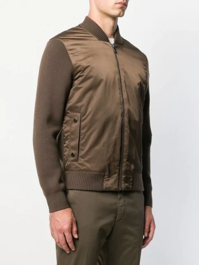 Shop Z Zegna Classic Bomber Jacket In Brown