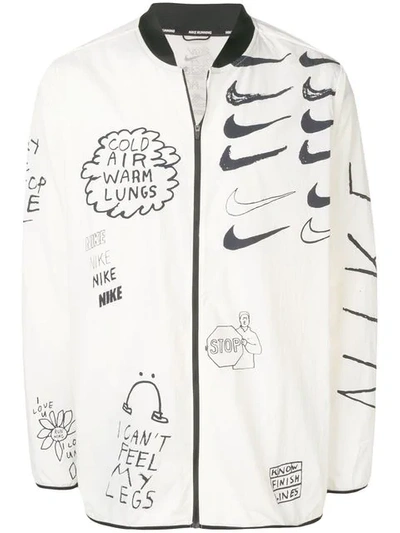 Nike Nathan Bell Printed Running Jacket In White | ModeSens