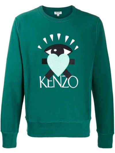 Shop Kenzo Cupid Sweatshirt In Green