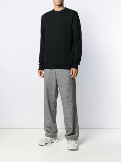 MSGM INTARSIA LOGO KNITTED SWEATER - 黑色