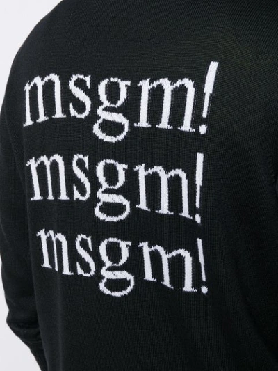 MSGM INTARSIA LOGO KNITTED SWEATER - 黑色