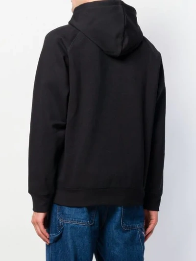 Shop Carhartt Logo Hooded Sweatshirt In Black