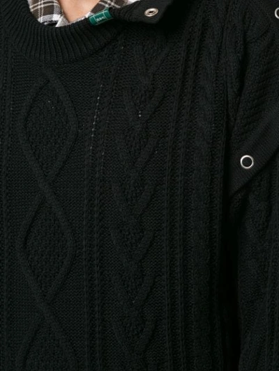 Shop Miharayasuhiro Removable Knit Pullover In Black