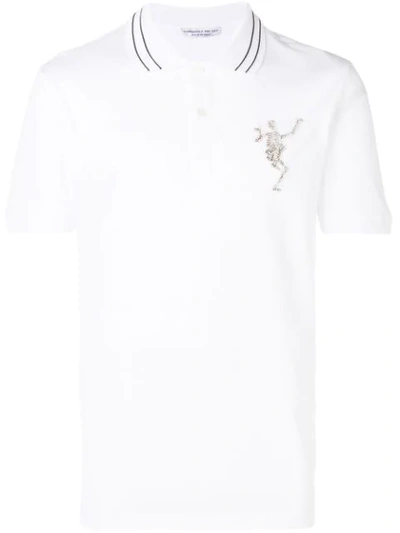 Shop Alexander Mcqueen Dancing Skeleton Polo Shirt - White