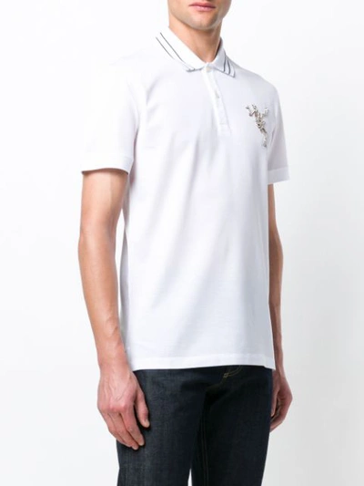 Shop Alexander Mcqueen Dancing Skeleton Polo Shirt - White