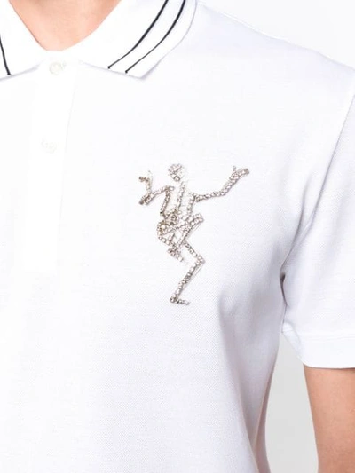 Shop Alexander Mcqueen Dancing Skeleton Polo Shirt - White