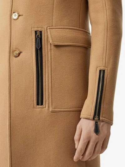 Shop Burberry Zip-detailed Coat In Neutrals