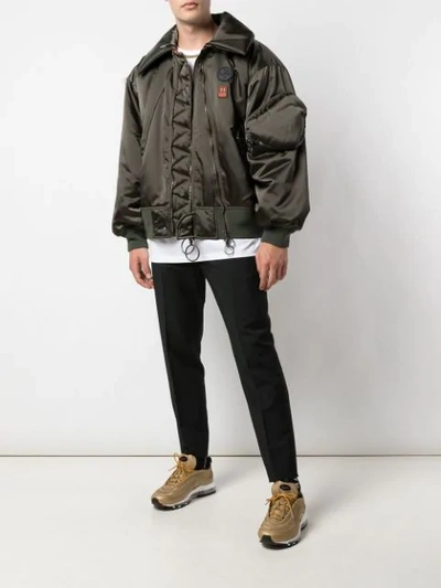 Shop Off-white Scaffolding Bomber Jacket In Green