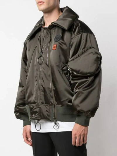 Shop Off-white Scaffolding Bomber Jacket In Green
