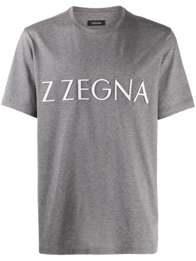 Shop Z Zegna Logo T-shirt In Grey