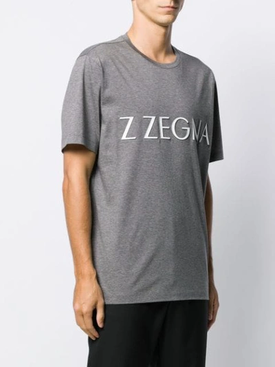 Shop Z Zegna Logo T-shirt In Grey