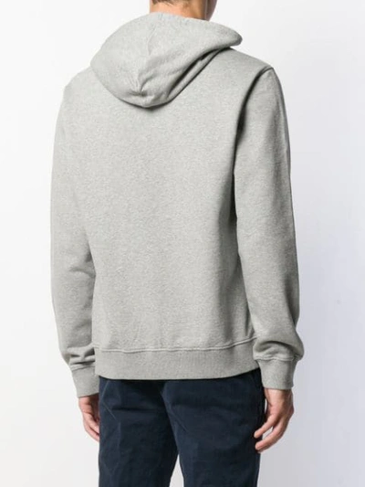 Shop Kenzo Graphic Print Hooded Sweatshirt In Grey