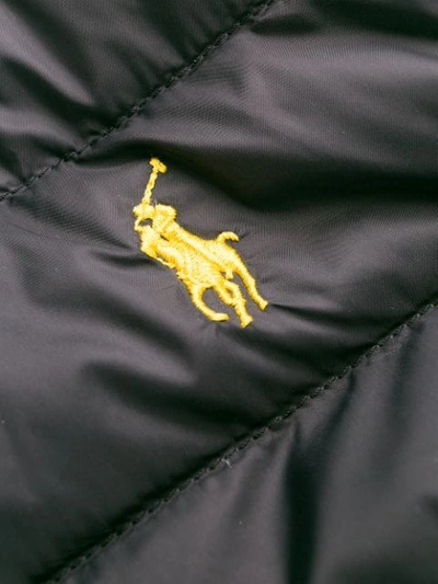 Shop Polo Ralph Lauren Embroidered Logo Padded Jacket In Black