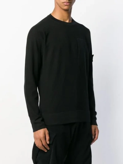 Shop Stone Island Shadow Project Round Neck Sweater In Black