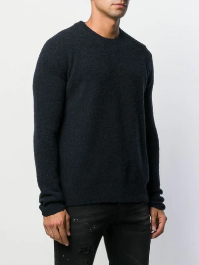Shop Dondup Textured Knit Sweater In Blue
