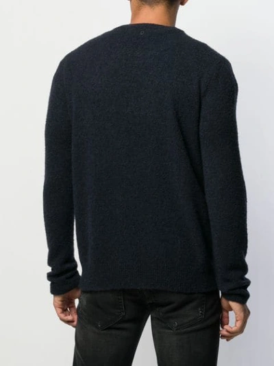 Shop Dondup Textured Knit Sweater In Blue