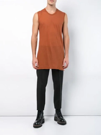 Shop Rick Owens Round Neck Tank Top - Red