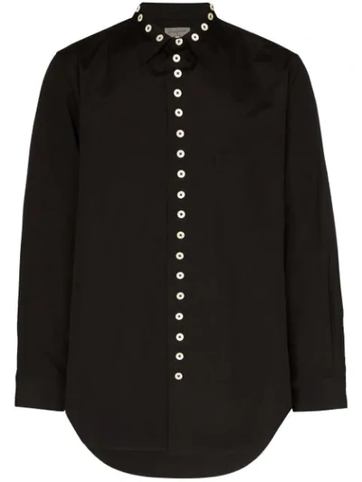 Shop Yohji Yamamoto Button-up Oversized Shirt In Black