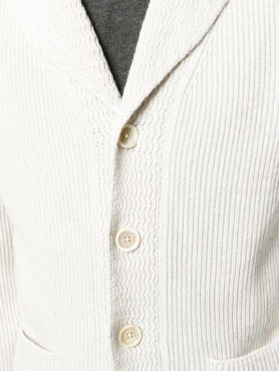 Shop Tom Ford Ribbed V-neck Cardigan In Neutrals