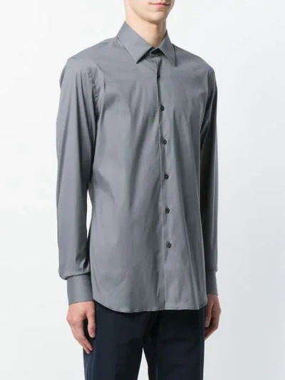 Shop Prada Slim Fit Shirt In Grey