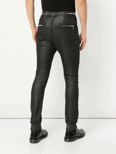 Shop Balmain Biker Track Pants In Black