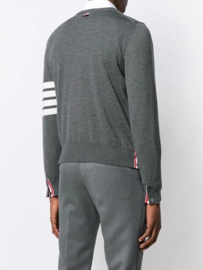 Shop Thom Browne Trompe L'oiel Suit Merino Pullover In Grey