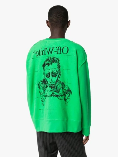 Shop Off-white Public Television Print Sweatshirt In Green