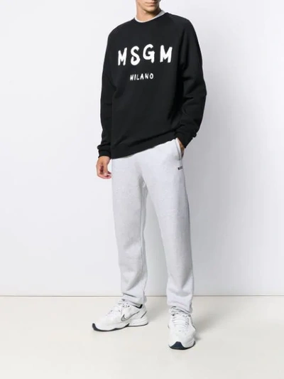 Msgm Lettering Logo Track Pants In White