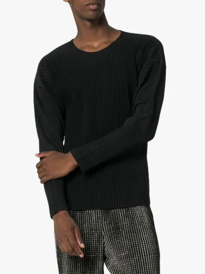 Shop Issey Miyake Pleated Top In Black