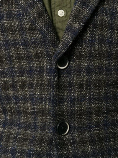Shop Barena Venezia Checkered Knit Blazer In Black