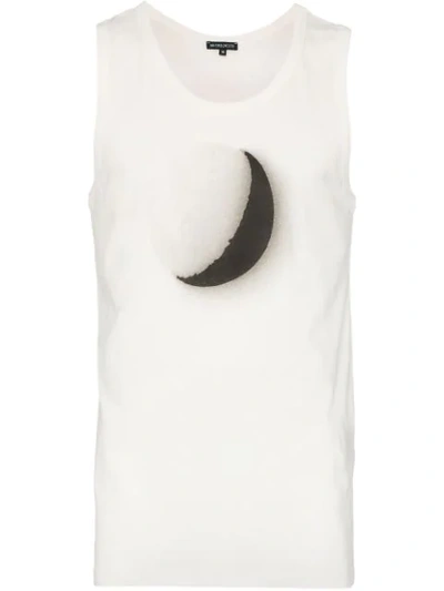 Shop Ann Demeulemeester Half-moon Print Tank Top In White