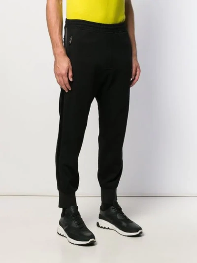 Shop Neil Barrett Knit Track Pants In Black