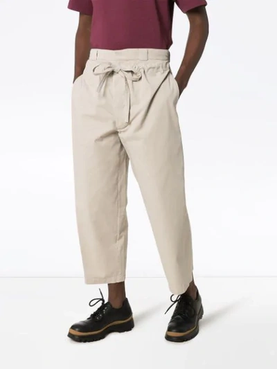 JW ANDERSON DRAWSTRING DOUBLE FLAP TROUSERS - 大地色