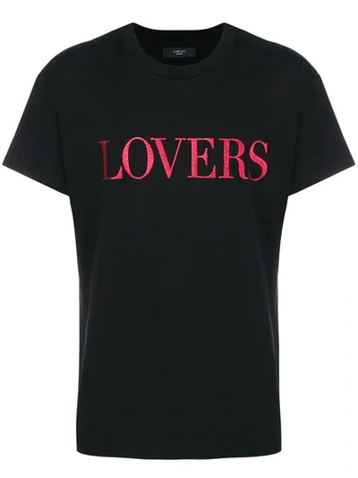 Shop Amiri Lovers Print T-shirt - Black