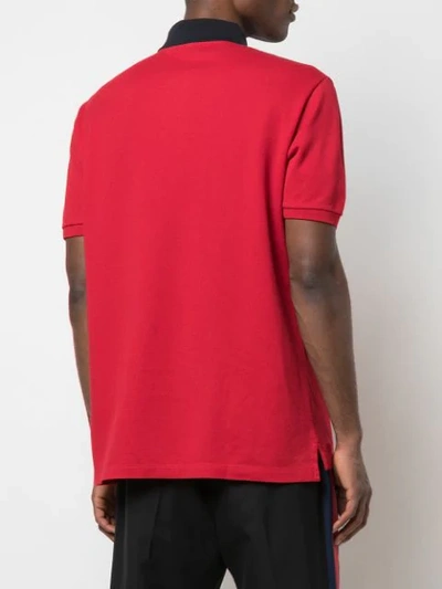 Shop Gucci Polo With Gg Embroidery In Red