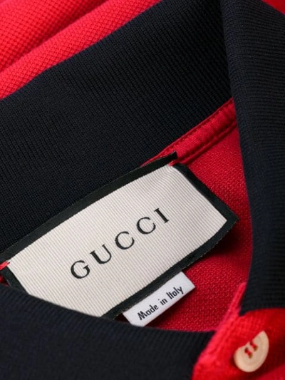 Shop Gucci Polo With Gg Embroidery In Red