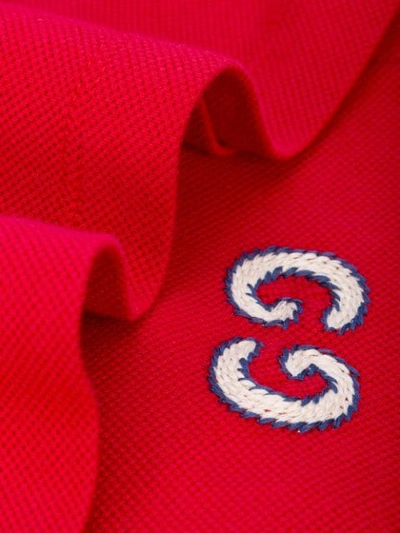 Shop Gucci Polo With Gg Embroidery In Red