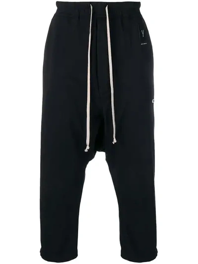 Shop Rick Owens Drkshdw Dropped Crotch Track Pants In Black