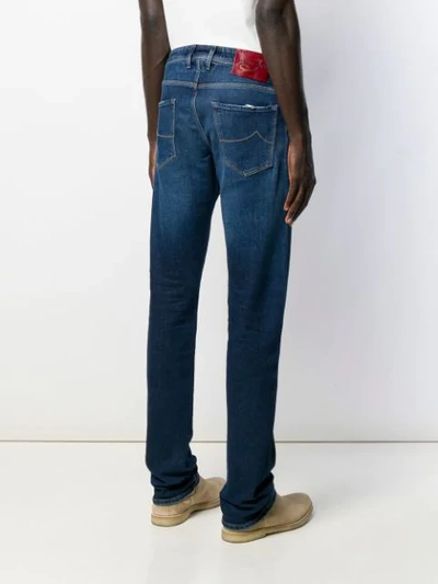 Shop Jacob Cohen Straight Leg Denim Jeans In Blue