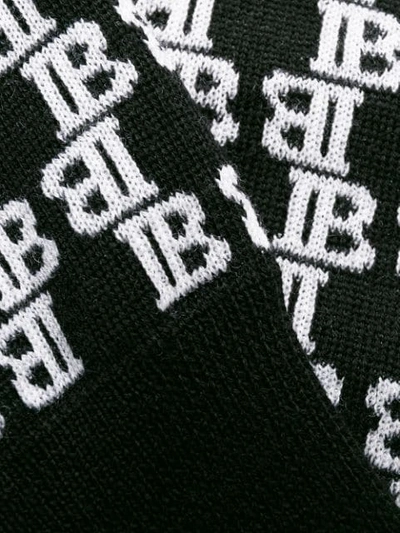 Shop Balmain Monogram Jacquard Cardigan In Black