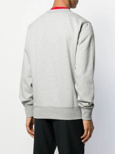Shop Tommy Hilfiger Embroidered Logo Sweatshirt In Grey