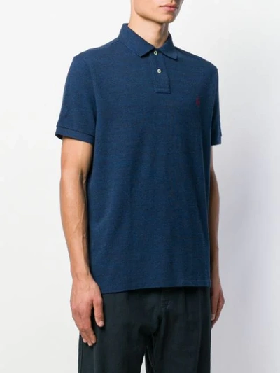 Shop Polo Ralph Lauren Contrast Logo Polo Shirt In Blue