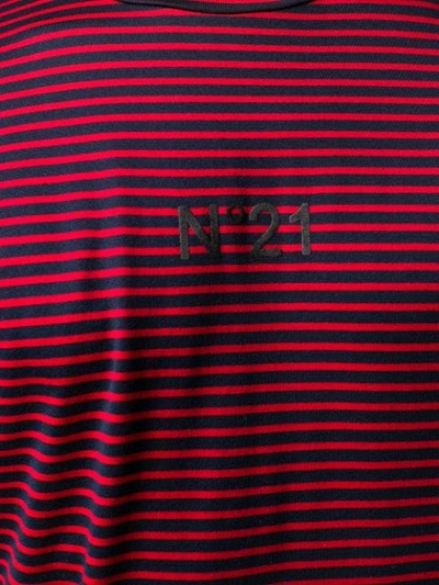 Shop N°21 Striped T-shirt In Blue