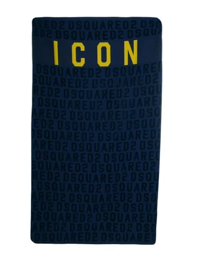 DSQUARED2 ICON海滩毛巾 - 蓝色