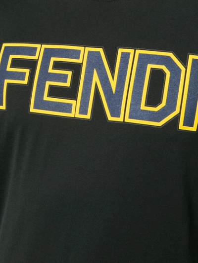 Shop Fendi Logo Printed T-shirt In Black