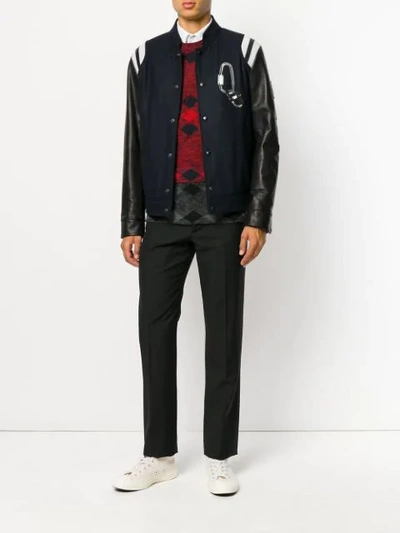 Shop Lanvin College Bomber Jacket - Blue