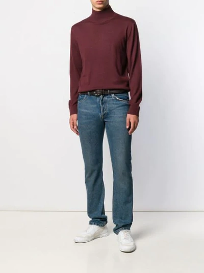 Shop Apc Roll Neck Sweater In Red