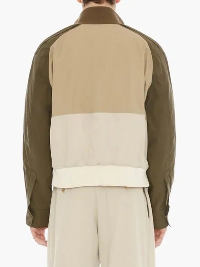 Shop Jw Anderson Colour Block Bomber Jacket In Green