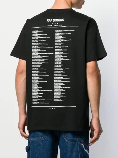 Shop Raf Simons Slogan Logo Print T-shirt In Black